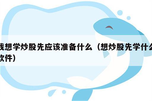 我想学炒股先应该准备什么（想炒股先学什么软件）