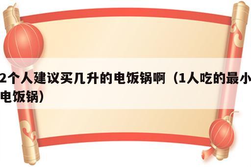 2个人建议买几升的电饭锅啊（1人吃的最小电饭锅）