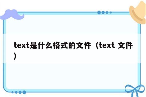 text是什么格式的文件（text 文件）