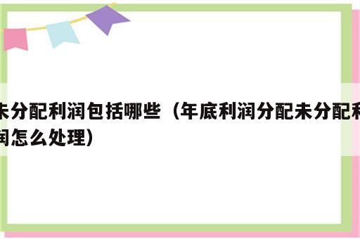 未分配利润包括哪些（年底利润分配未分配利润怎么处理）