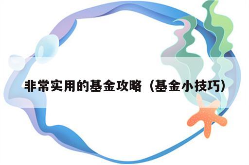 非常实用的基金攻略（基金小技巧）