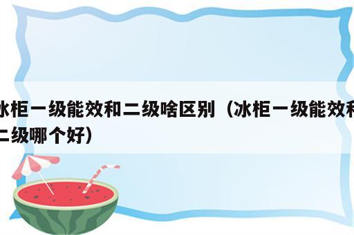 冰柜一级能效和二级啥区别（冰柜一级能效和二级哪个好）