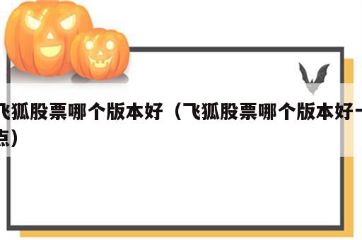 飞狐股票哪个版本好（飞狐股票哪个版本好一点）