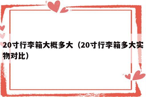 20寸行李箱大概多大（20寸行李箱多大实物对比）