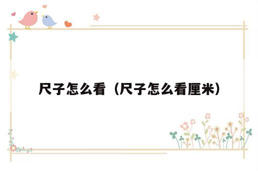 尺子怎么看（尺子怎么看厘米）
