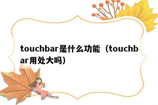 touchbar是什么功能（touchbar用处大吗）