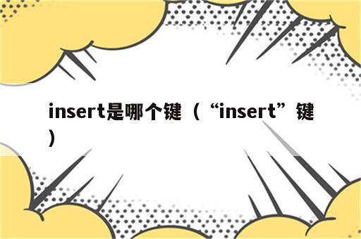 insert是哪个键（“insert”键）