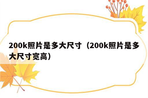 200k照片是多大尺寸（200k照片是多大尺寸宽高）