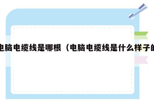 电脑电缆线是哪根（电脑电缆线是什么样子的）