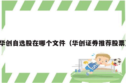 华创自选股在哪个文件（华创证券推荐股票）