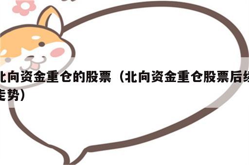北向资金重仓的股票（北向资金重仓股票后续走势）