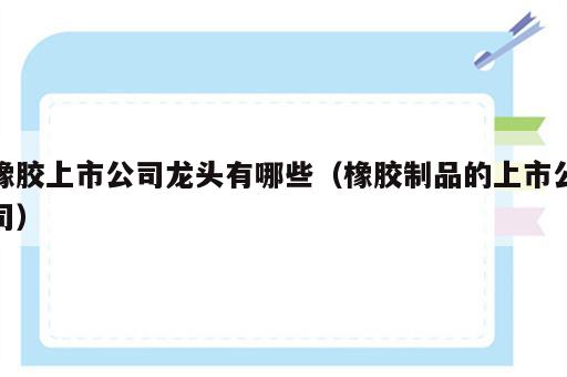 橡胶上市公司龙头有哪些（橡胶制品的上市公司）