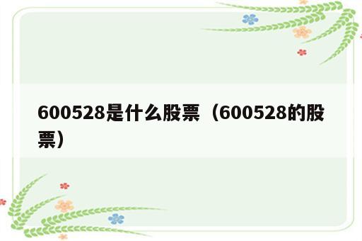 600528是什么股票（600528的股票）
