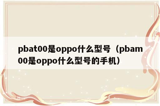 pbat00是oppo什么型号（pbam00是oppo什么型号的手机）