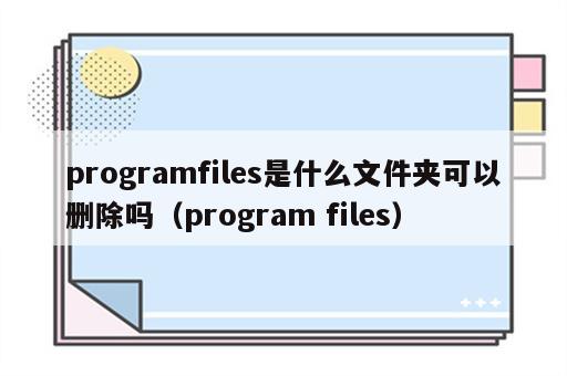 programfiles是什么文件夹可以删除吗（program files）