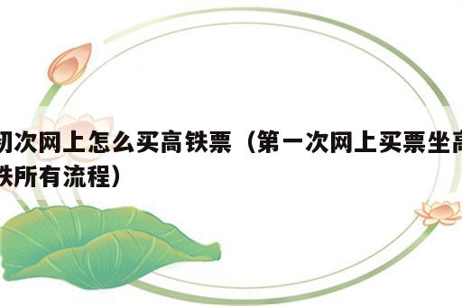 初次网上怎么买高铁票（第一次网上买票坐高铁所有流程）