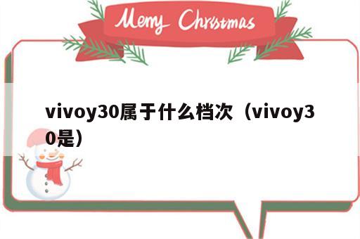 vivoy30属于什么档次（vivoy30是）