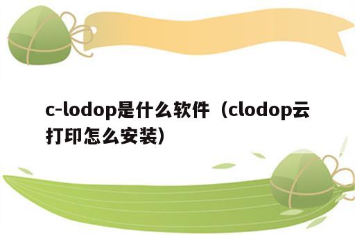 c-lodop是什么软件（clodop云打印怎么安装）