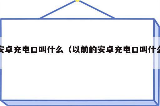 安卓充电口叫什么（以前的安卓充电口叫什么）