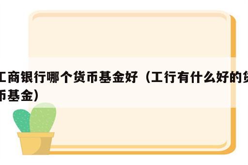 工商银行哪个货币基金好（工行有什么好的货币基金）