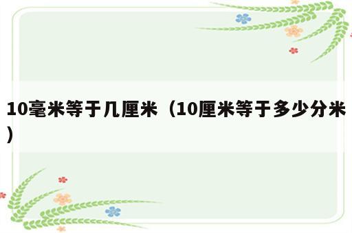 10毫米等于几厘米（10厘米等于多少分米）