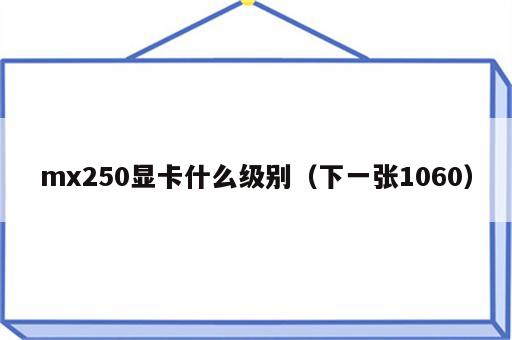 mx250显卡什么级别（下一张1060）