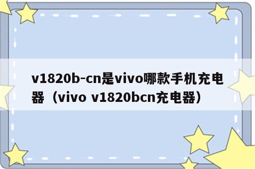 v1820b-cn是vivo哪款手机充电器（vivo v1820bcn充电器）