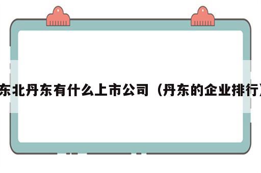 东北丹东有什么上市公司（丹东的企业排行）
