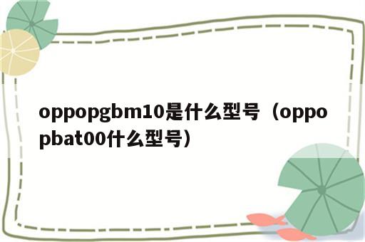 oppopgbm10是什么型号（oppopbat00什么型号）