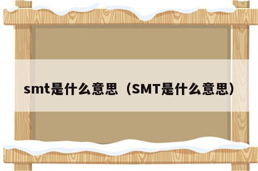 smt是什么意思（SMT是什么意思）