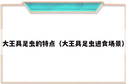 大王具足虫的特点（大王具足虫进食场景）