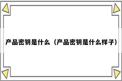 产品密钥是什么（产品密钥是什么样子）