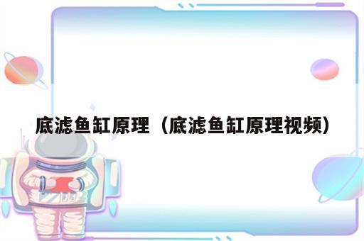 底滤鱼缸原理（底滤鱼缸原理视频）