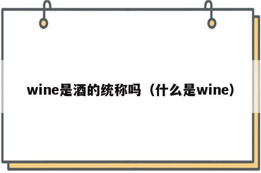 wine是酒的统称吗（什么是wine）
