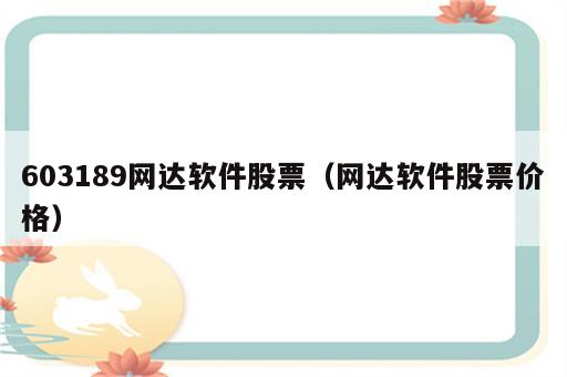 603189网达软件股票（网达软件股票价格）
