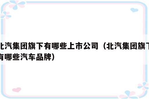 北汽集团旗下有哪些上市公司（北汽集团旗下有哪些汽车品牌）