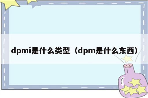 dpmi是什么类型（dpm是什么东西）