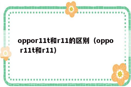 oppor11t和r11的区别（oppo r11t和r11）
