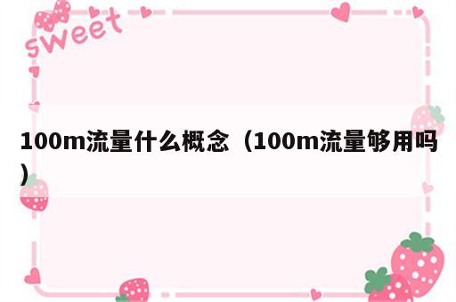 100m流量什么概念（100m流量够用吗）