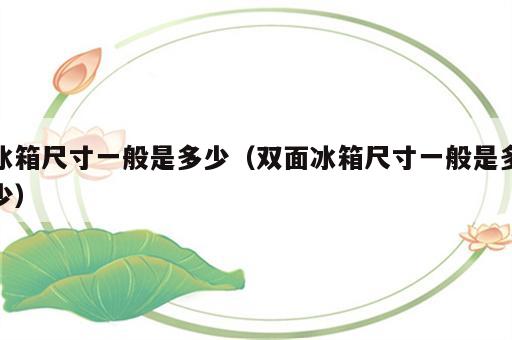 冰箱尺寸一般是多少（双面冰箱尺寸一般是多少）