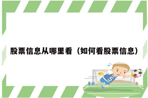 股票信息从哪里看（如何看股票信息）