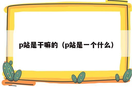 p站是干嘛的（p站是一个什么）
