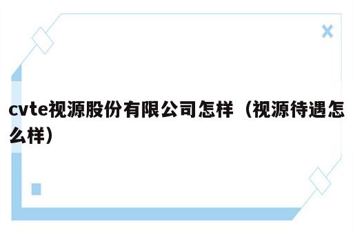 cvte视源股份有限公司怎样（视源待遇怎么样）