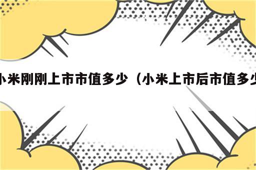 小米刚刚上市市值多少（小米上市后市值多少）