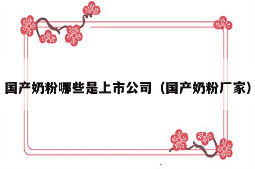 国产奶粉哪些是上市公司（国产奶粉厂家）