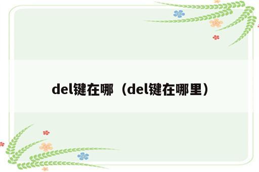 del键在哪（del键在哪里）