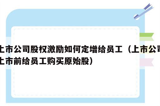 上市公司股权激励如何定增给员工（上市公司上市前给员工购买原始股）