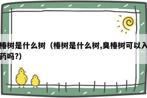 椿树是什么树（椿树是什么树,臭椿树可以入药吗?）