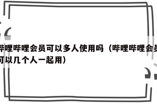 哔哩哔哩会员可以多人使用吗（哔哩哔哩会员可以几个人一起用）