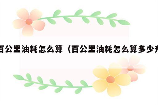 百公里油耗怎么算（百公里油耗怎么算多少升）